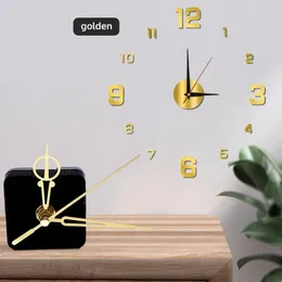 Wall Clocks Silent Clock No Fading Decoration Accessories Second Hand Numbers Punch-free Home Decorations Living Room