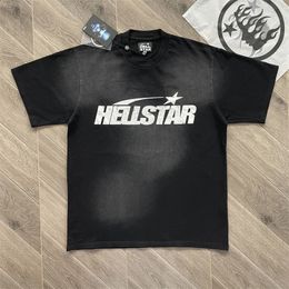 23ss Extra Large Hellstar Black Women's Wash T-shirt 1 1 Best Quality Cotton Printed Extra Large T-shirt 231211