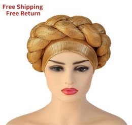 African Hat Pattern Headwrap Hats for Women PreTied Africain Designer Bonnets Turban Knot Aso Oke Africaine Turbante Auto Gele 224913366