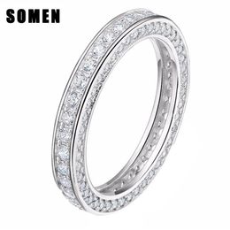 Somen Real 925 Sterling Silver Rings For Women Fashion Wedding Rings Engagement Band Queen Jewellery Sieraden Bague Mariage Femme J1270H