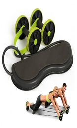 Whole 2016 Gym Fitness AB Rollers Four Wheels Exercise Core Pull Rope Abdominal AB Trainer Waist Slimming Workout Wheel1141517