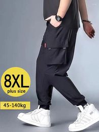 Men's Pants Men Multi Pockets Cargo Black Elastic Waist Trousers Harem Jogging Sweatpants Casual Jogger