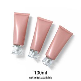 Storage Bottles & Jars 100ml Pink Plastic Squeeze Bottle Empty Cosmetic Container 100g Body Lotion Cream Travel Packaging Soft Tub203H