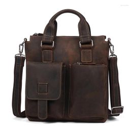 Briefcases Men's Bag Crazy Horse Leather Crossbody Bags For Men Messenger Shoulder Male Handbags