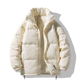 Winter New 90 White Duck Down New National Standard Down Jacket For Men And Women, Solid Color Stand Up Collar, Loose Fitting, Plush And