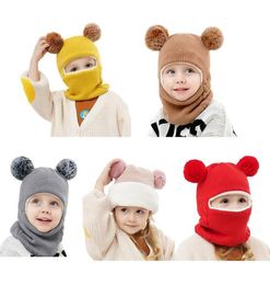Berets 27 T Hooded Hat Toddler Snow Hats For Kids Earflap Beanie Fleece Lined L5YB3428043