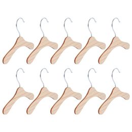 10pcs Dog Clothes Rack Hanger Home Pet Costume Silver Wood Color 220113237x