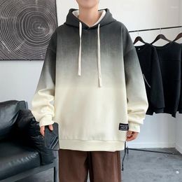 Men's Hoodies Gradient Hoodie Sweatshirt Foam Couple Long Sleeve Loose Simple Design Harajuku Street Boy Pullover Sweater