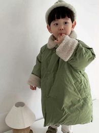 Down Coat Children's Wear Thickened Cotton Fashionable Jacket Children Long Padding 2023 Winter Kids Baby Girl Clothes