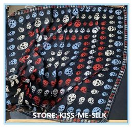 Scarves KISSMESILK Skull Silk Scarf Large Square Soft Chiffon Shawl Dualuse Ladies 135135cm45g1872995