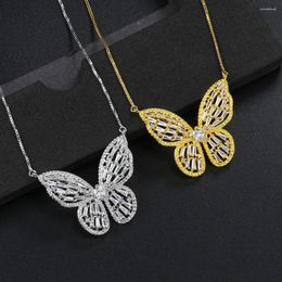 Pendant Necklaces Aesthetics Choke Necklace For Women Iced Out Butterfly Neck Chain Gold Colour Girls Korean Style Jewellery Wholesale N138