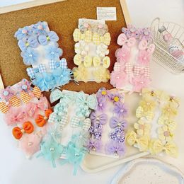 Hair Accessories Korean Version Of Sweet Bow Ornaments Cute Mesh Gauze Flower Children's Hairpins Do Not Hurt Baby Bangs Clips