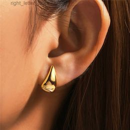 Stud CANNER New S925 Sterling Silver Water Drops Glossy Piercing Stud Earrings for Women Daily Wear Jewellery Gifts Brincos Pendientes YQ231211