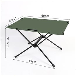 Camp Furniture Outdoor tactical camping folding table and chair portable ultra light Aluminium alloy picnic table and chair set lightweight camping desktop 230407