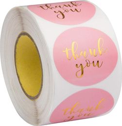 Pink Paper Label Stickers Foil Thank You Stickers Scrapbooking 1039039 500pcs Wedding Envelope Seals Handmade Stationery Sti9752813