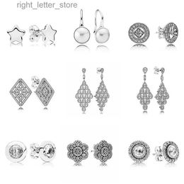 Stud Vintage Cascading Glamour Geometric Lines With Crystal 925 Sterling Silver Hanging Earring Studs For Women Europe DIY Jewellery YQ231211