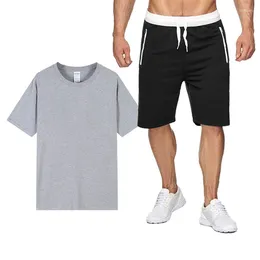 Men's Tracksuits Summer Cotton Linen Shirt Set Casual Outdoor 2-Piece Suit Andhome Clothes Pajamas Comfy Breathable Beach Short Sleeve PXX