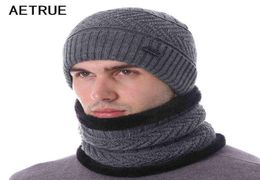 AETRUE Brand Winter Hats For Men Women Skullies Beanies Men Knitted Hat Caps Male Mask Gorras Bonnet Warm Neck Winter Beanie Hat Y7945280