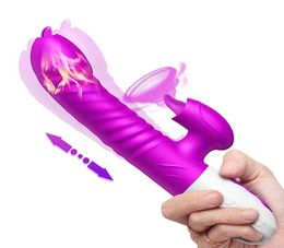 Nxy Vibrators Licking Thrusting Rabbit Vibrator for Women Clitoris Clit Sucker Stimulator Heating Stretch Dildo Female Adult Sex T9029080