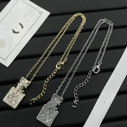 New Full Diamond Perfume Bottle Necklace White Gold Colour Gorgeous Diamond-Embedded Fashion Xiangjia Fashion Seiko