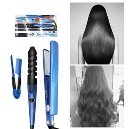 Hair Straighteners 3 IN 1 Hair Straightener Curling Iron Hair Curler Nano 11/4 Plates Flat Iron Steam Ceramic Hair Curlers Flat Iron 231211