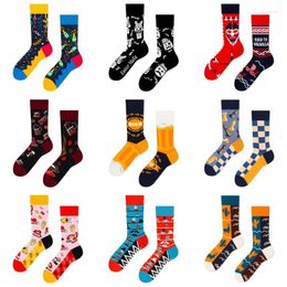 Women Socks Spring/Summer AB Trendy Asymmetric Mandarin Duck Versatile Ins Cotton Cartoon Jacquard Mid Tube