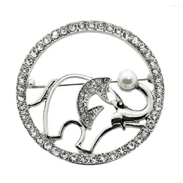 Brooches Personality Rhinestone Jewellery Round Metal Elephant Sorority Women's Brooch PIN