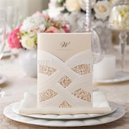 hollow wishmade card Pocket Laser Cut Wedding Invitation Card Print CW060 ZHL00472852