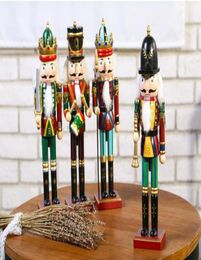 30cm Nutcracker Puppet Soldiers Wooden Figurine Christmas Desktop decoration window showcase Home Decor Ornaments Christmas Gift S3803931