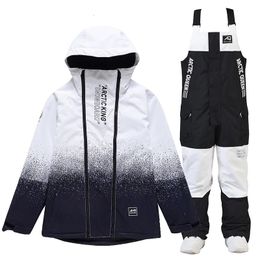 Other Sporting Goods High Quality Men Women Snowboarding Suit Jacket and Bib Pants Winter Warm Waterproof Ski Outfit Mountain Snowsuit 2023 231211