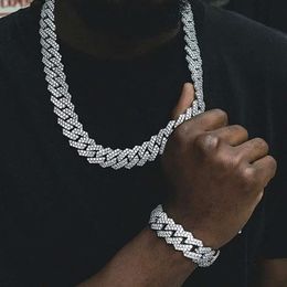 bracelet necklace mossanite In Stock Iced Out Pass diamond Tester S925 sterling VVS Moissanite Hiphop Jewelry Necklace Bracelet 10mm Cuban Link Chain