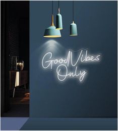 Other Event Party Supplies Good Vibes Only Neon Light Custom Letters Decorative Room Decor Wedding Decoration Led Sign9726560