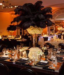 Whole 100 pcs 1820inch black ostrich feather plumes for wedding Centrepiece decor party table decor7395721
