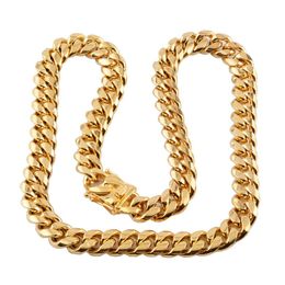 Chains Luxury Designer Mens Necklace Gold Chain Stainless Steel Jewellery Hip Hop Cuban Link Rapper Accessories Fashion Jewellery Drop D Dho6C