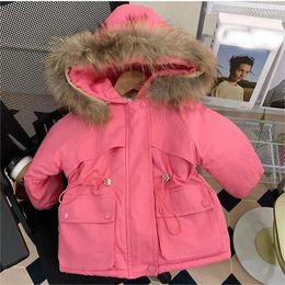 Down Coat Girls Jackets Kids Thicken Warm Outerwear Fashion Hooded Coats Teens Cotton Overcoat Winter Casual Parkas