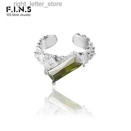 Stud F.I.N.S 1PC Luxury S925 Sterling Silver Earrings without Ear Hole Olive Green Zircon Ear Cuff Catilage 925 Silver Fake Piercing YQ231211