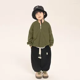 Jackets Autumn Fashion Children's Baseball Clothing Boys Letter Cardigan Sweatshirt Outerwear Kids Coats