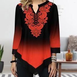 Women's Blouses Fashion Blouse Loose Lace Stitching Soft Gradient Design