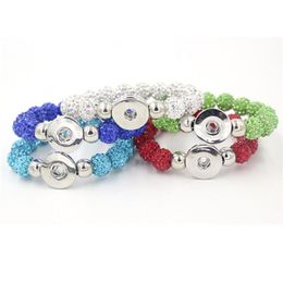 New Arrival 5 Colors Crystal Ball Metal Buttons Snap Button Bracelet Gift DIY Snap Jewelry294N