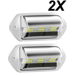 2Pcs Car License Plate Lights 6 LED Universal Truck Bus Motorcycle Light Safety Driving Lamp 12V