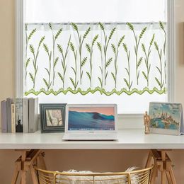 Curtain 1pc Short Sheer Tier Curtains Embroidery Kitchen Half Rod Pocket Embroidered Flower Window For Bathroom