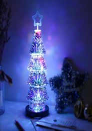 Christmas 3D Effect Fireworks LED Light Christmas Tree Desk Table USB Lamp Showcase Decoration for Home Tree3525093