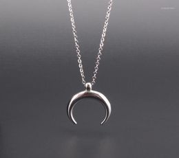 Ox Horn Necklace Stainless Steel Half Moon Charm Pendant Women Fashion Jewelry Gift Female Mujer Colar 2021 New16586212