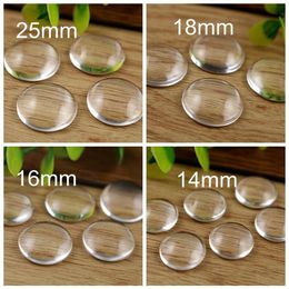 Glass Cabochon Jewelry Components Clear Round Domed Glass Flat Back Beads DIY Handmade Findings 14mm 18mm 25mm262m