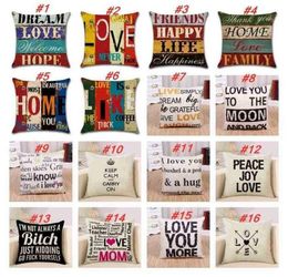 Pillow Case Letter Square Sofa car Decorative Cushion Covers Love Theme Home Decor 23 Designs 4545cm T2I51752 U8C17592847