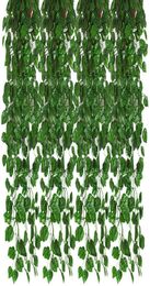 12Pcs Artificial Ivy Garland Leaf Vines Plants Greenery Hanging Fake Plants for Wedding Backdrop Arch Wall Jungle Party5683324