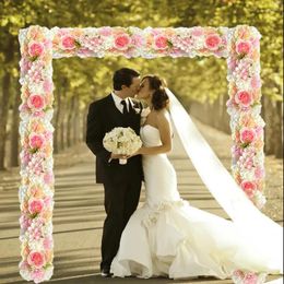 Decorative Flowers Artificial Flower Panel Wedding Arch Door Family Party Ceremony Arrangement Welcome Sign Decoration