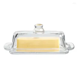 Plates Butter Boxes Dishes Cheese Trays Refrigerator Keeper Container With Clear Lid Cream Serving Dish Glass