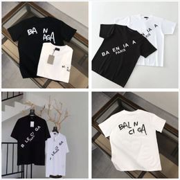 Men's T-shirt designer Black and white cotton Graffiti classic letters casual breathable anti-wrinkle men's and women's M-3XL