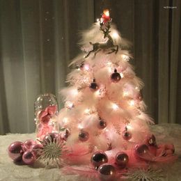 Christmas Decorations 45CM Feather Pink Tree Ornaments Desktop Mini For Home Crismas